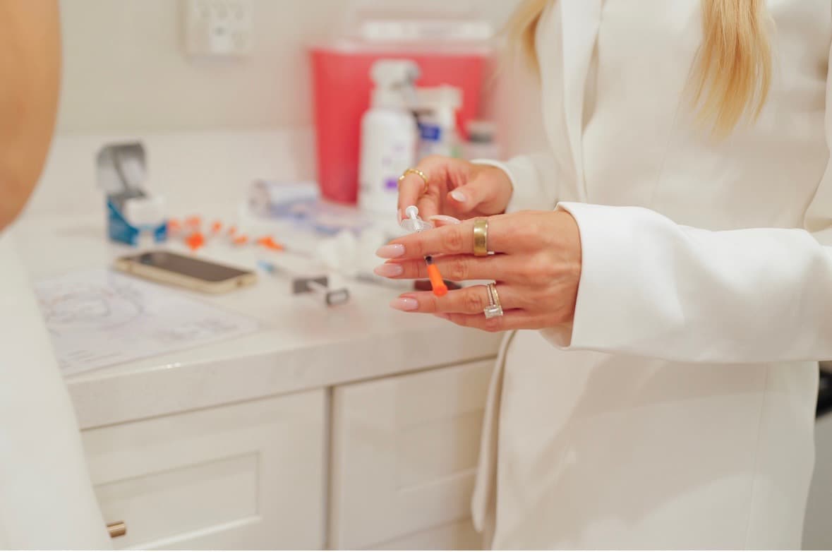 Injector medspa suite white bright